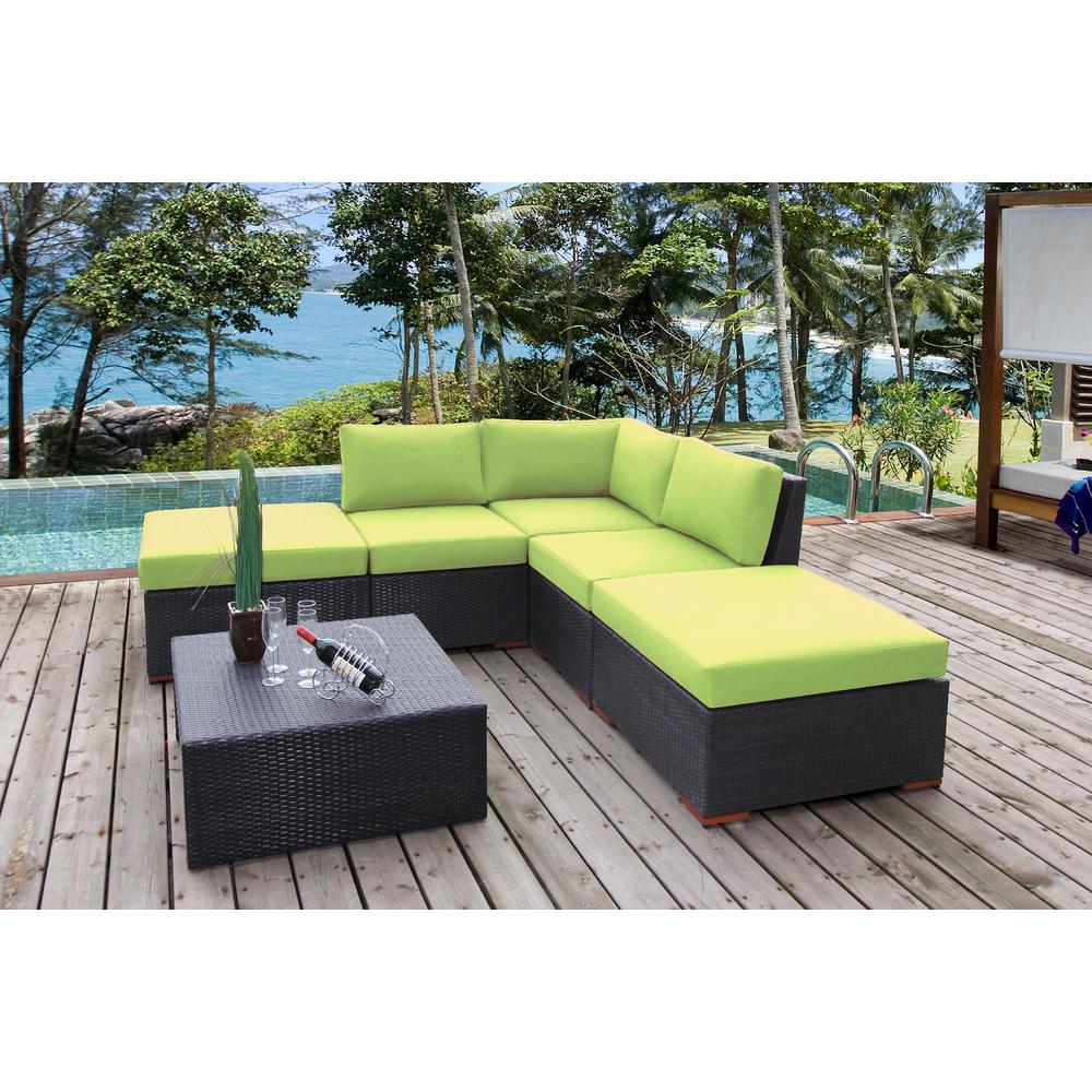 Bellini Home and Gardens Wildon 6- Piece Corner Patio Sectional Set Featuring Sunbrella&reg; Fabric