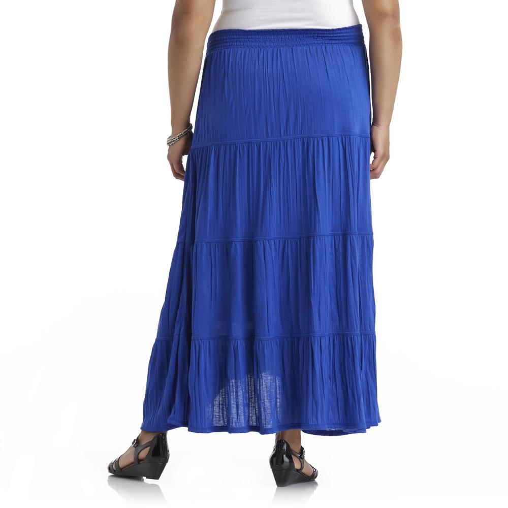 Laura Scott Women's Plus Tiered Maxi Skirt