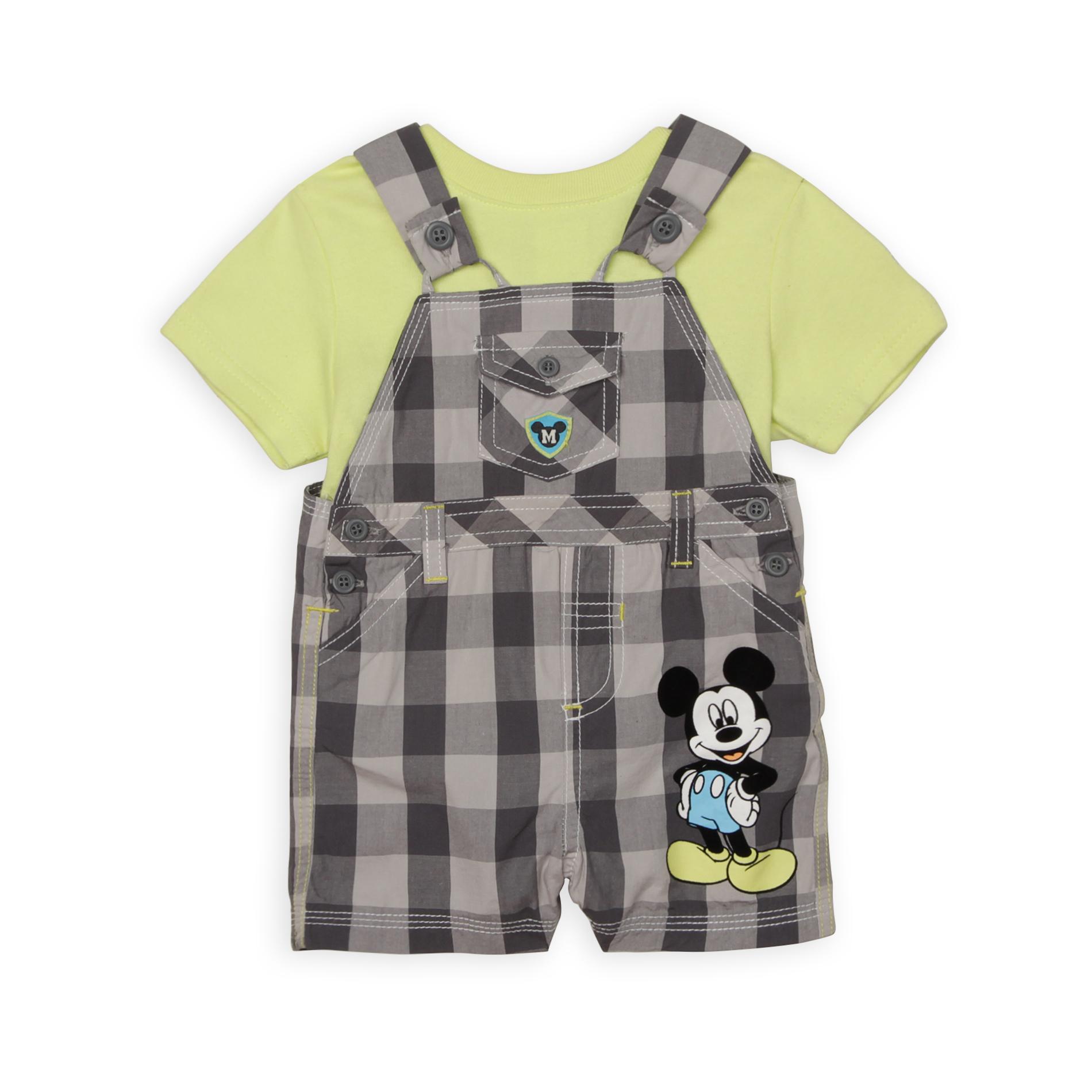 Disney Newborn Boy's T-Shirt & Shortalls - Mickey Mouse