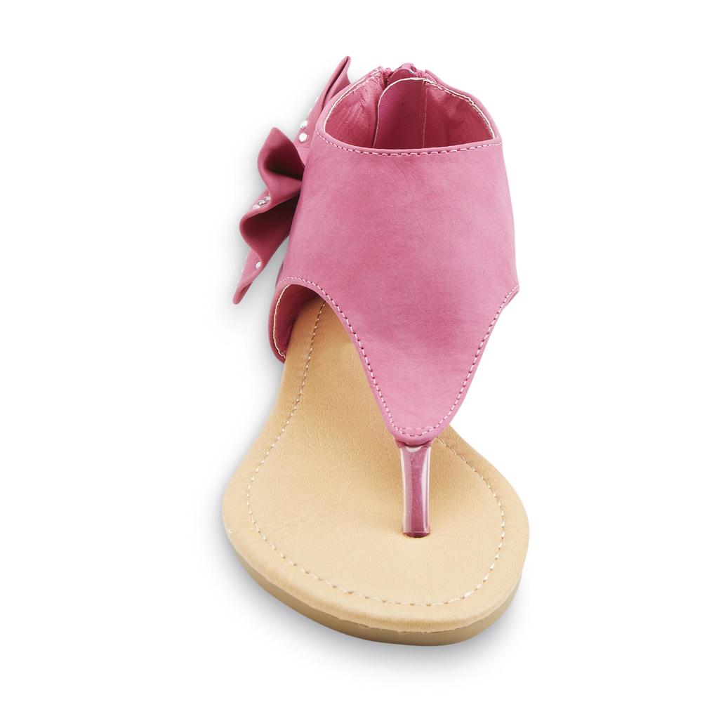 Yoki Girl's Karylle Pink Jeweled Bow Sandal