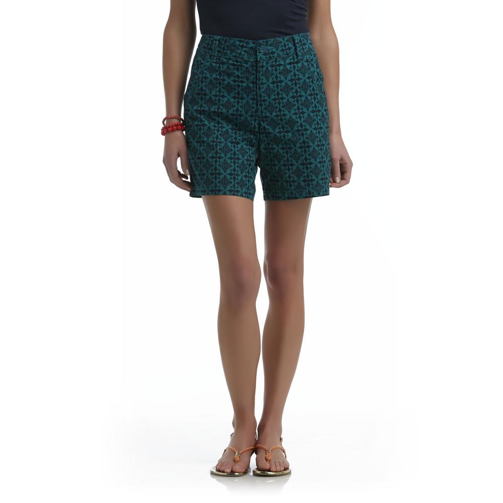 Basic Editions Women's Woven Shorts - Geometric