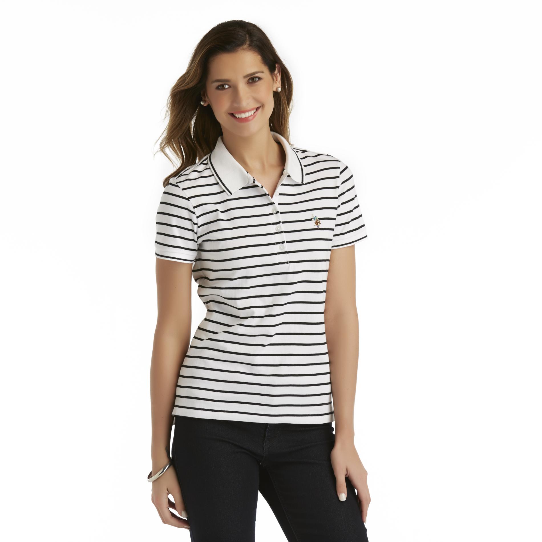U.S. Polo Assn. Women's Interlock Polo Shirt - Striped