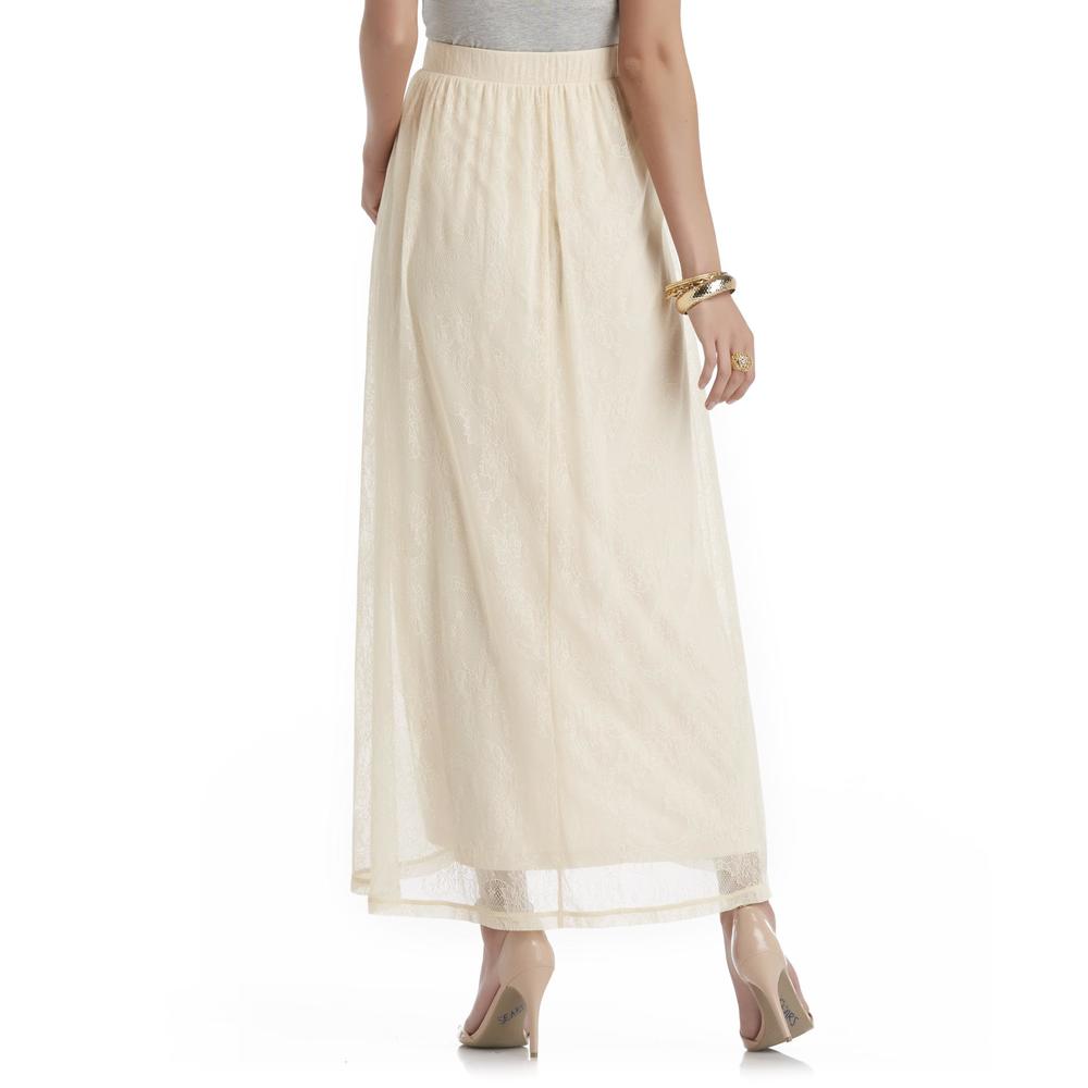 Metaphor Women's Lace Overlay Maxi Skirt
