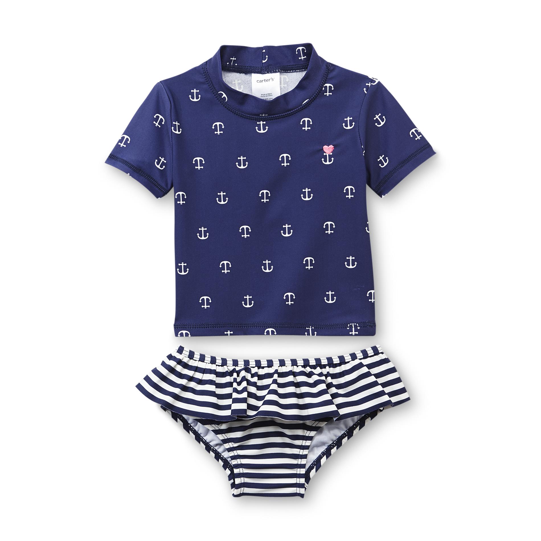 Carter's Infant Girl's Rash Guard & Bikini Bottoms Anchors