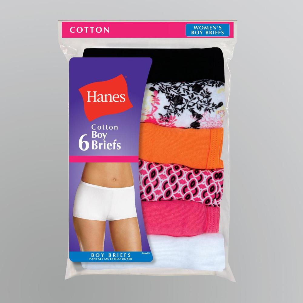 Hanes Women's 6-Pack Boy Short Panties - P649AS