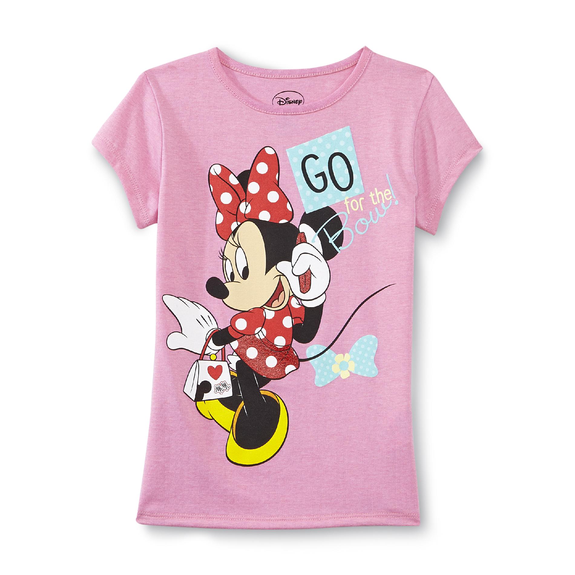 Disney Minnie Mouse Girl's Graphic T-Shirt - Bow
