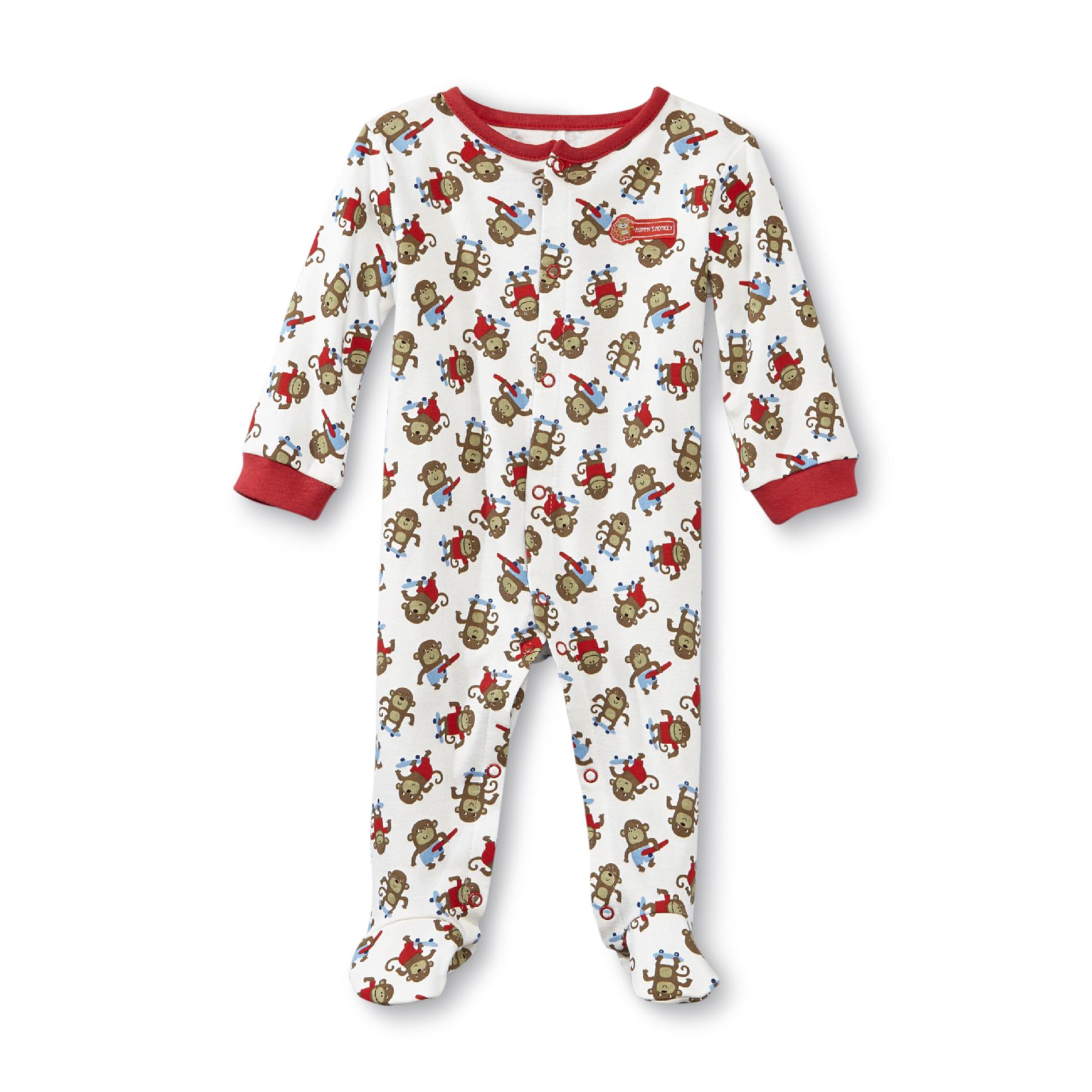 Little Wonders Newborn Boy's Footed Pajamas - Mommy's Monkey