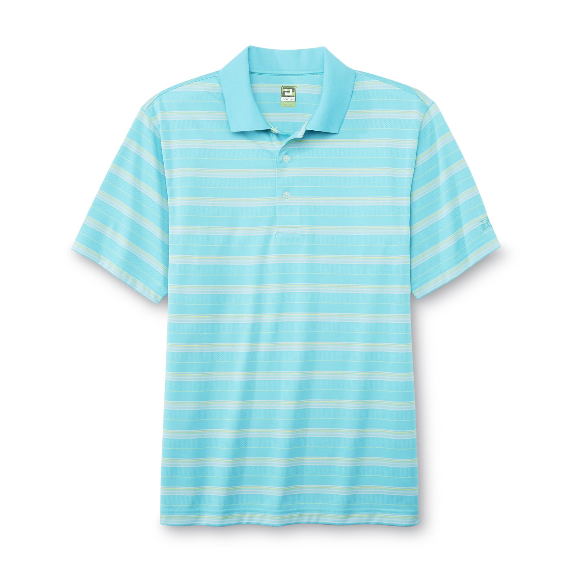 2Under Men's Mesh Performance Golf Shirt - Striped