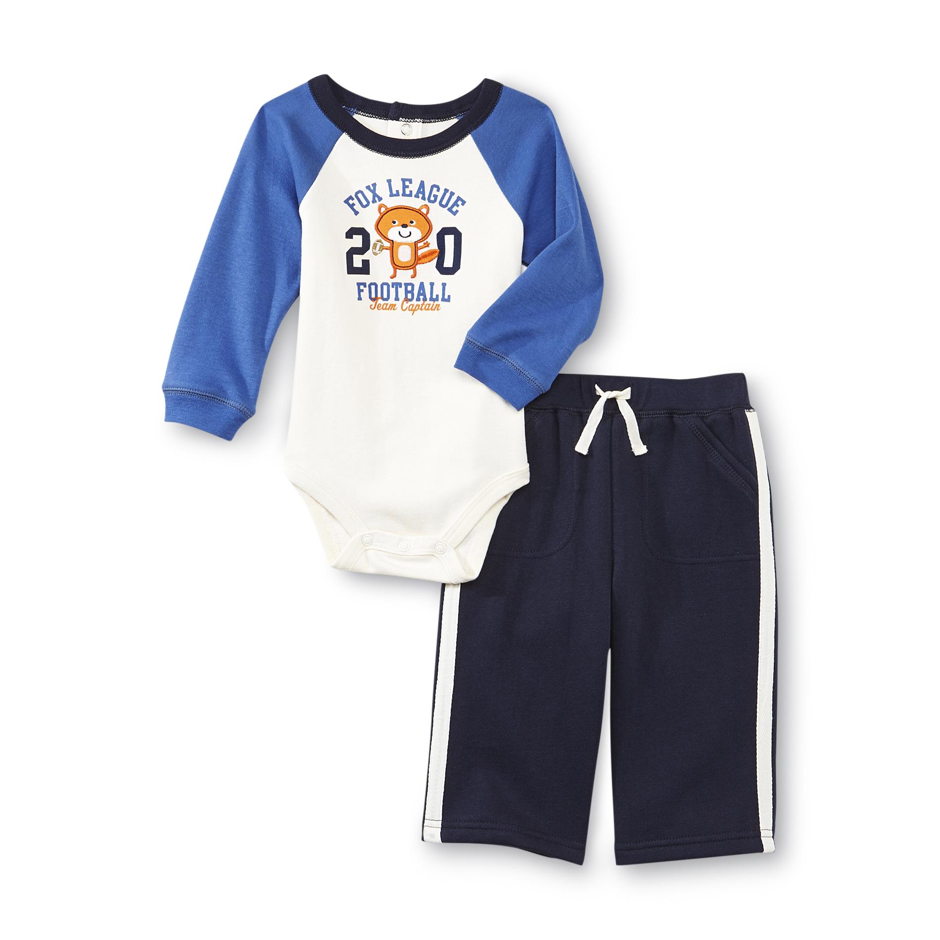Little Wonders Newborn Boy's Long-Sleeve Bodysuit & Fleece Pants - Fox League Footbal