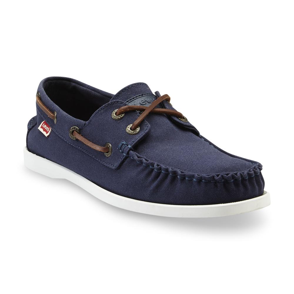 Levi's Men's Parker Navy Blue Canvas Boat Shoe
