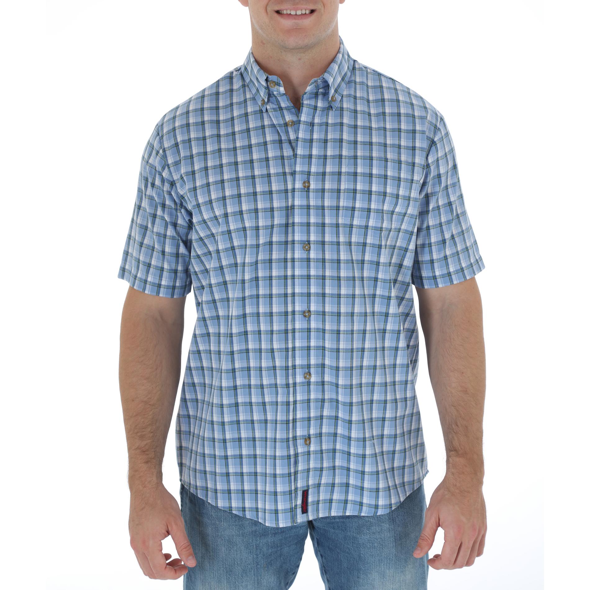 Wrangler Men's Short-Sleeve Button-Down Shirt - Plaid