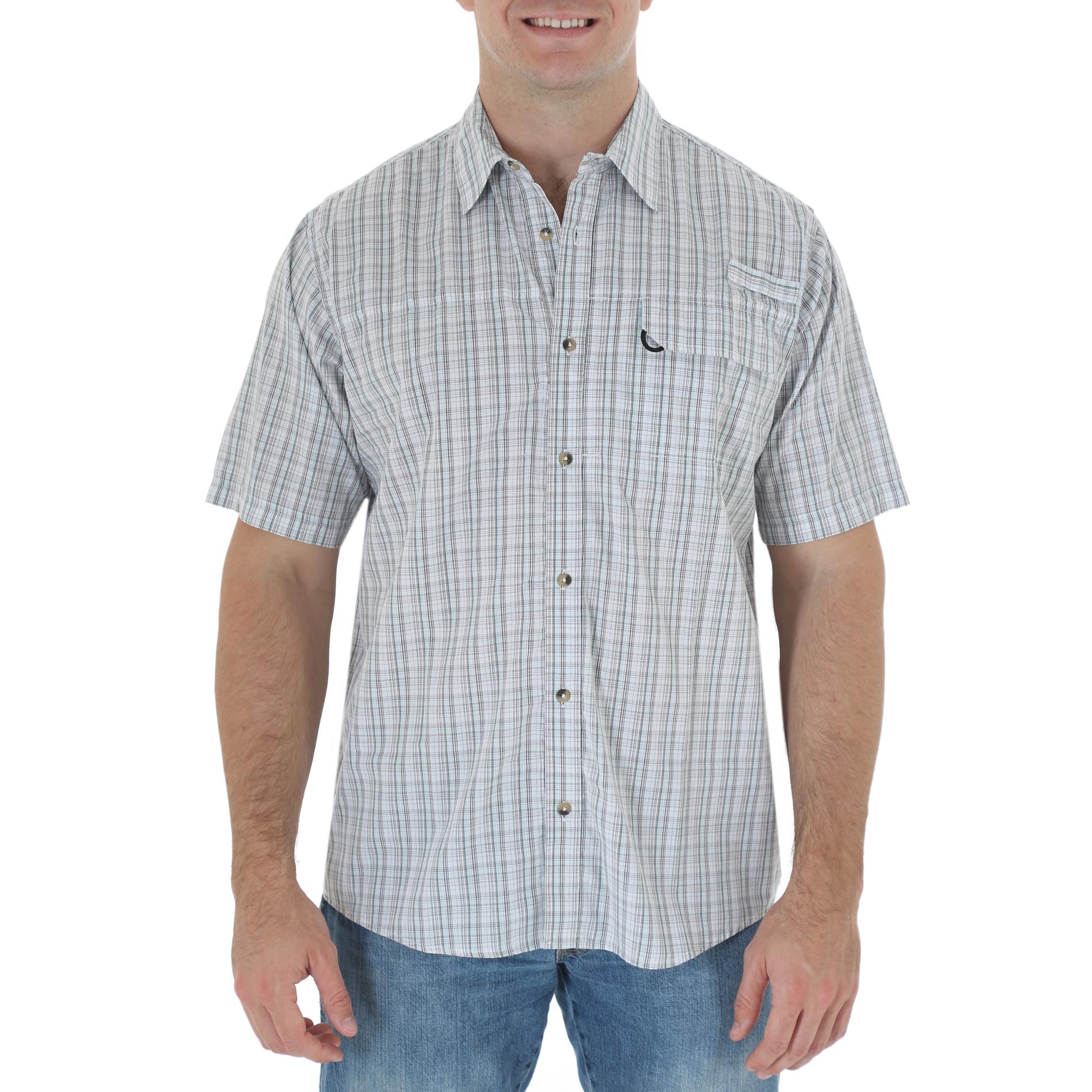 Wrangler Men's Short-Sleeve Button-Down Utility Shirt - Plaid