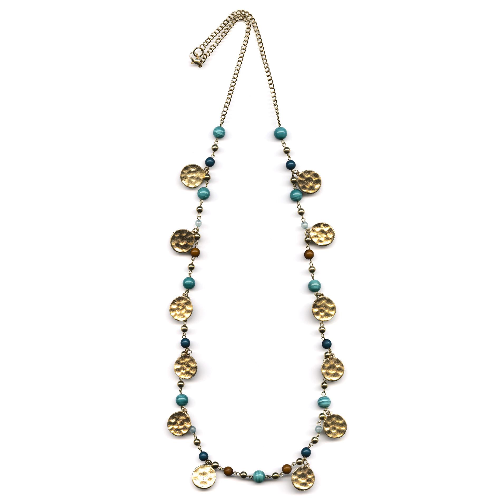 Jaclyn Smith Women's Beaded Medallion Necklace - Multicolored