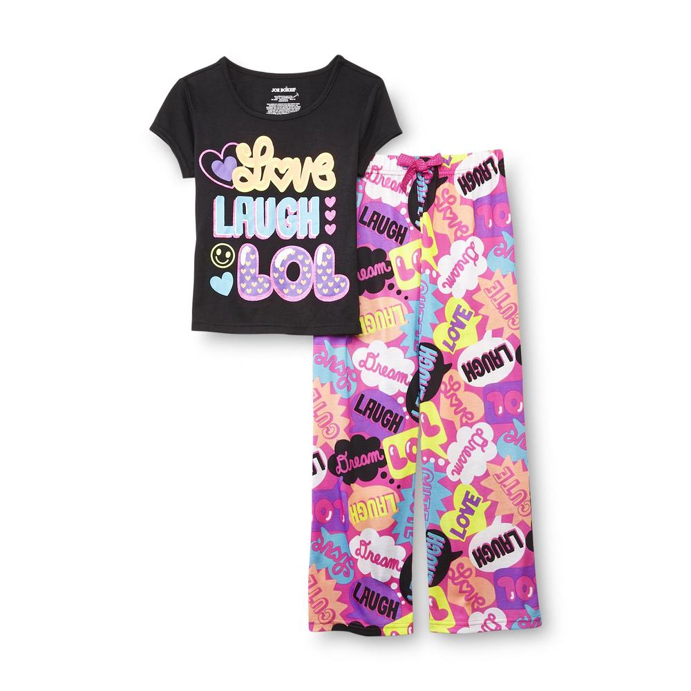 Joe Boxer Girl's Pajama Shirt & Pants - Love  Laugh LOL