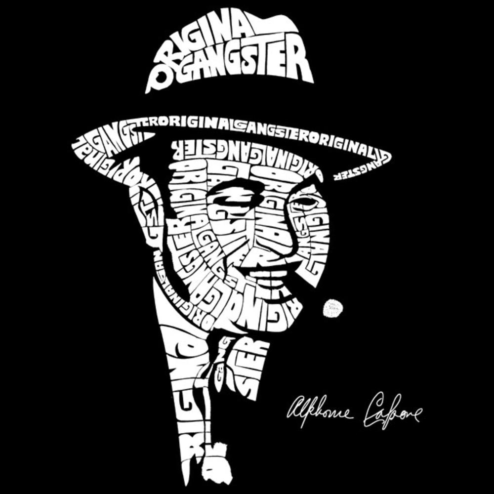 Los Angeles Pop Art Men's Word Art Long Sleeve T-Shirt - Al Capone-Original Gangster