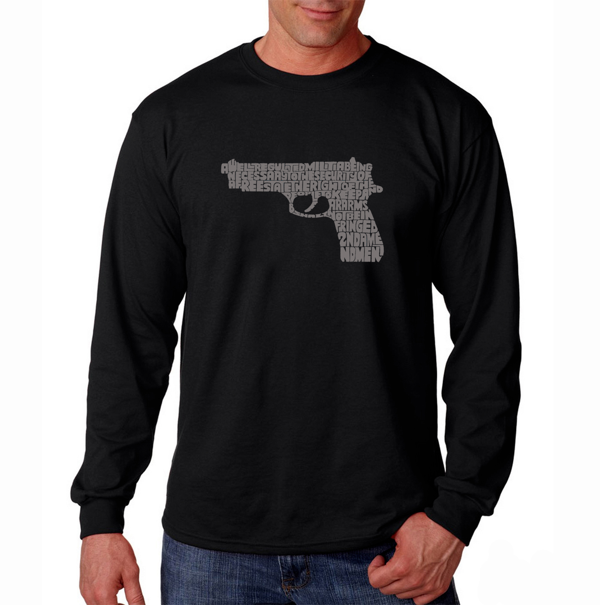 Los Angeles Pop Art Men's Word Art Long Sleeve T-Shirt - The Right to Bear Arms