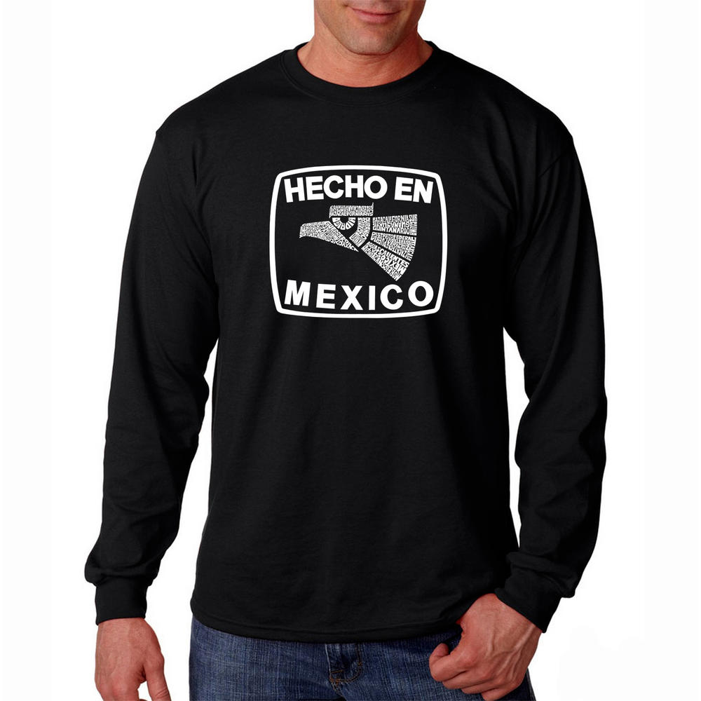 Los Angeles Pop Art Men's Big & Tall  Word Art Long Sleeve T-Shirt - Hecho En Mexico