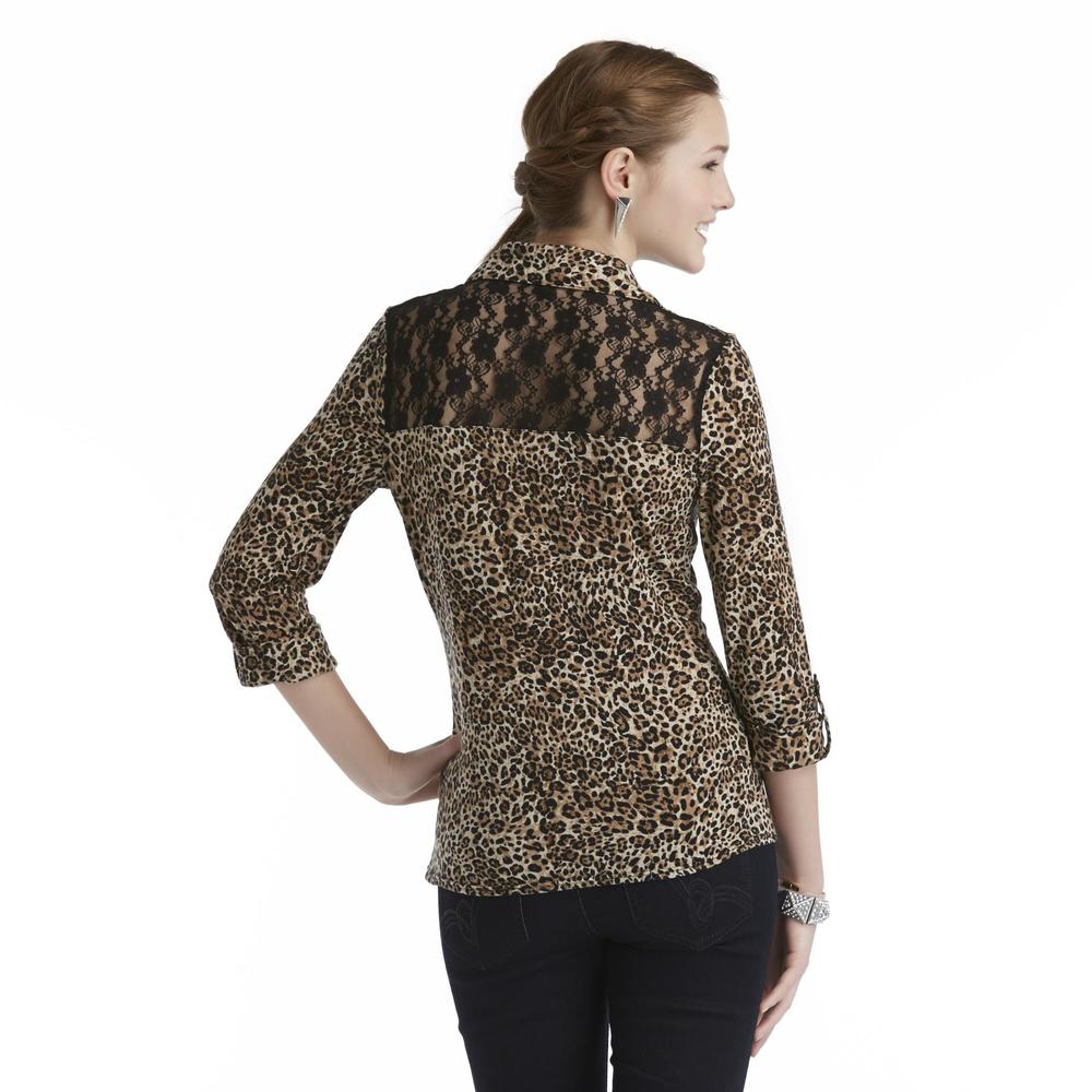 Bongo Junior's Lace Shirt - Leopard Print