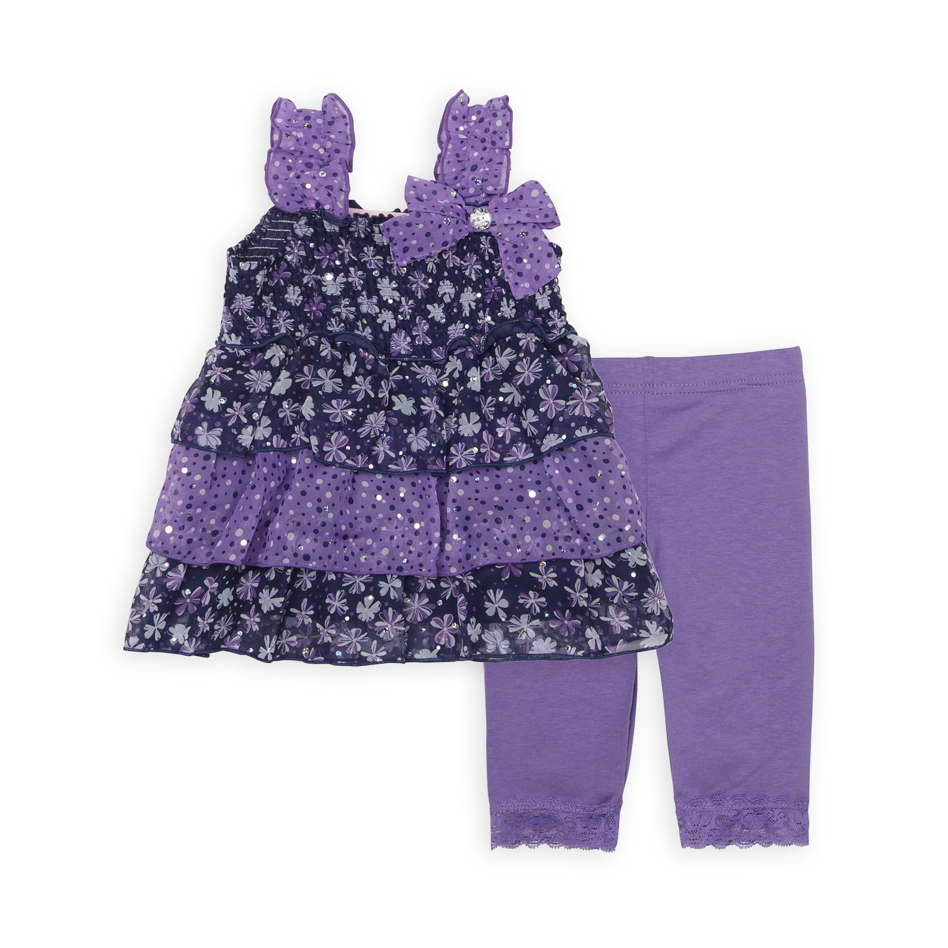 Little Lass Infant & Toddler Girl's Tunic Top & Leggings - Floral