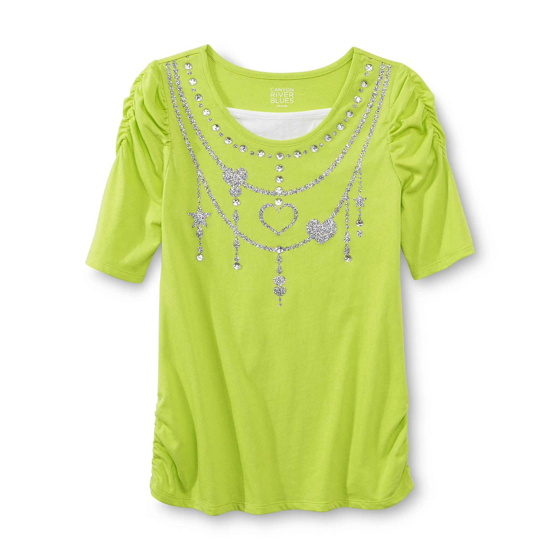 Canyon River Blues Girl's Embellished Layered Look Shirt