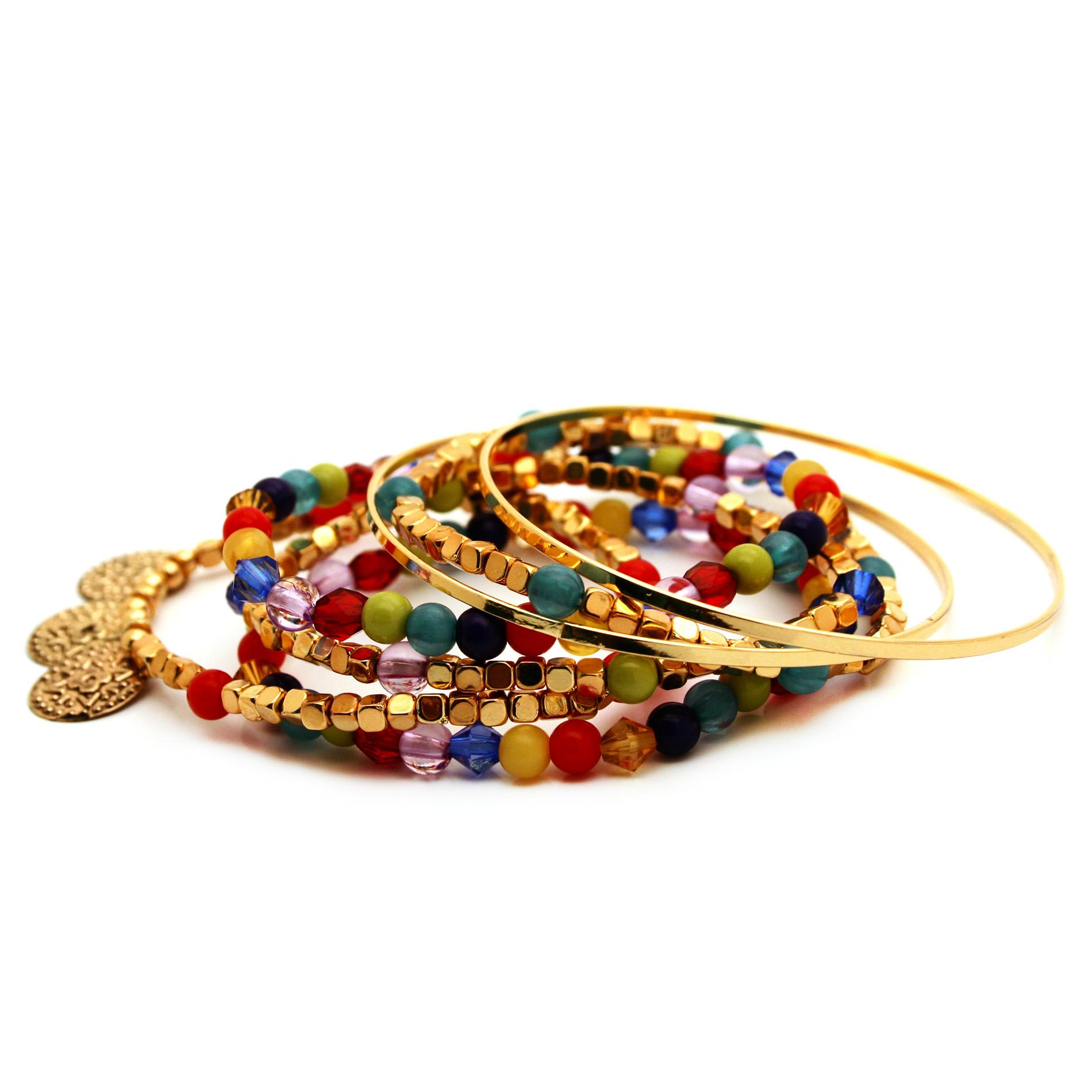 Jaclyn Smith Women's 7-Piece Bangle Bracelets - Assorted Goldtone