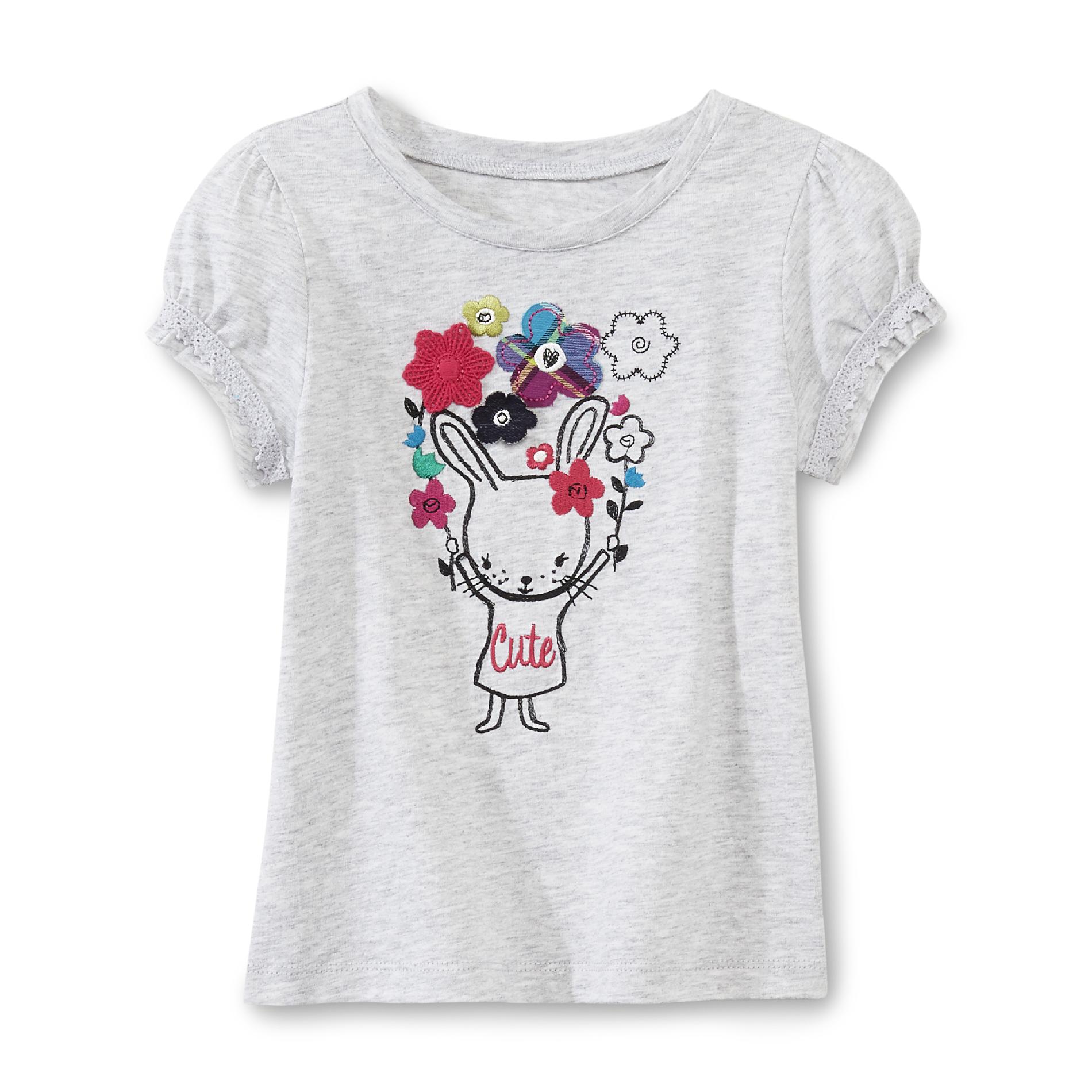Toughskins Toddler Girl's Cap Sleeve T-Shirt - Bunny
