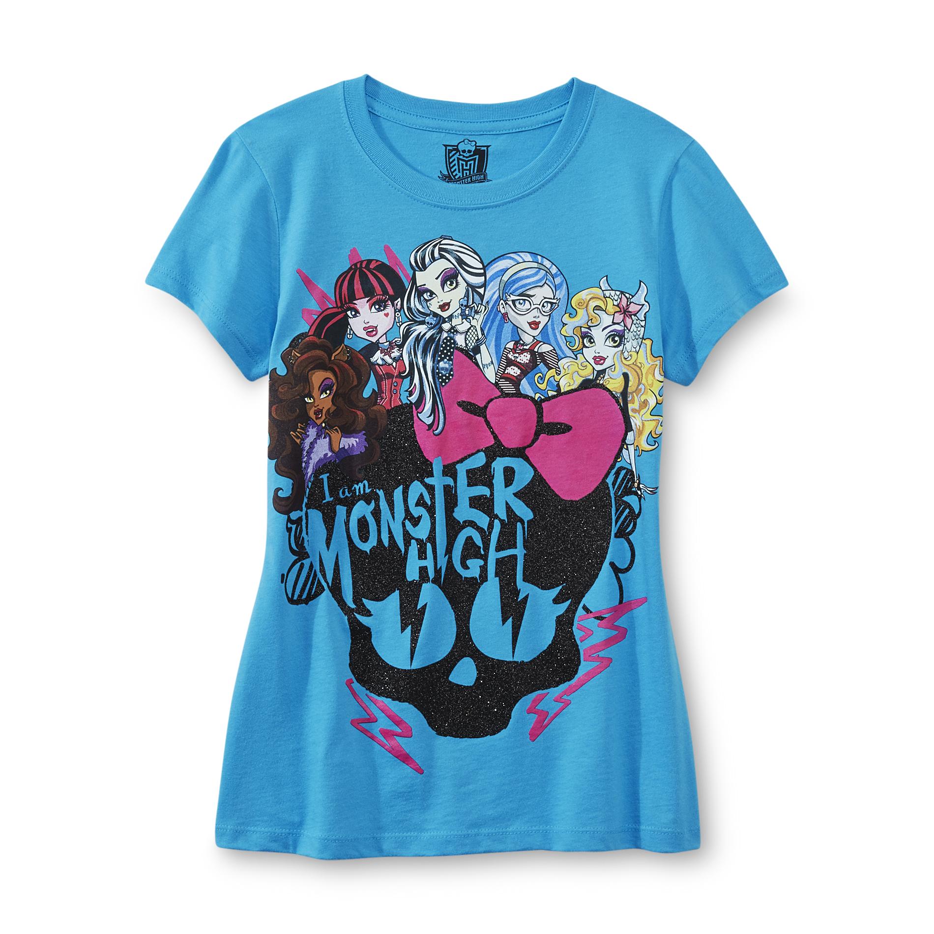 Monster High Girl's Graphic T-Shirt - Glittered Skull