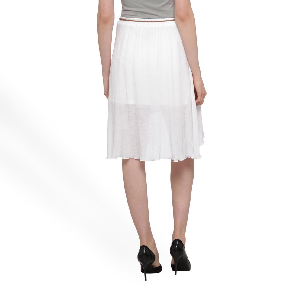 Byline Junior's High-Low Tulip Skirt & Belt