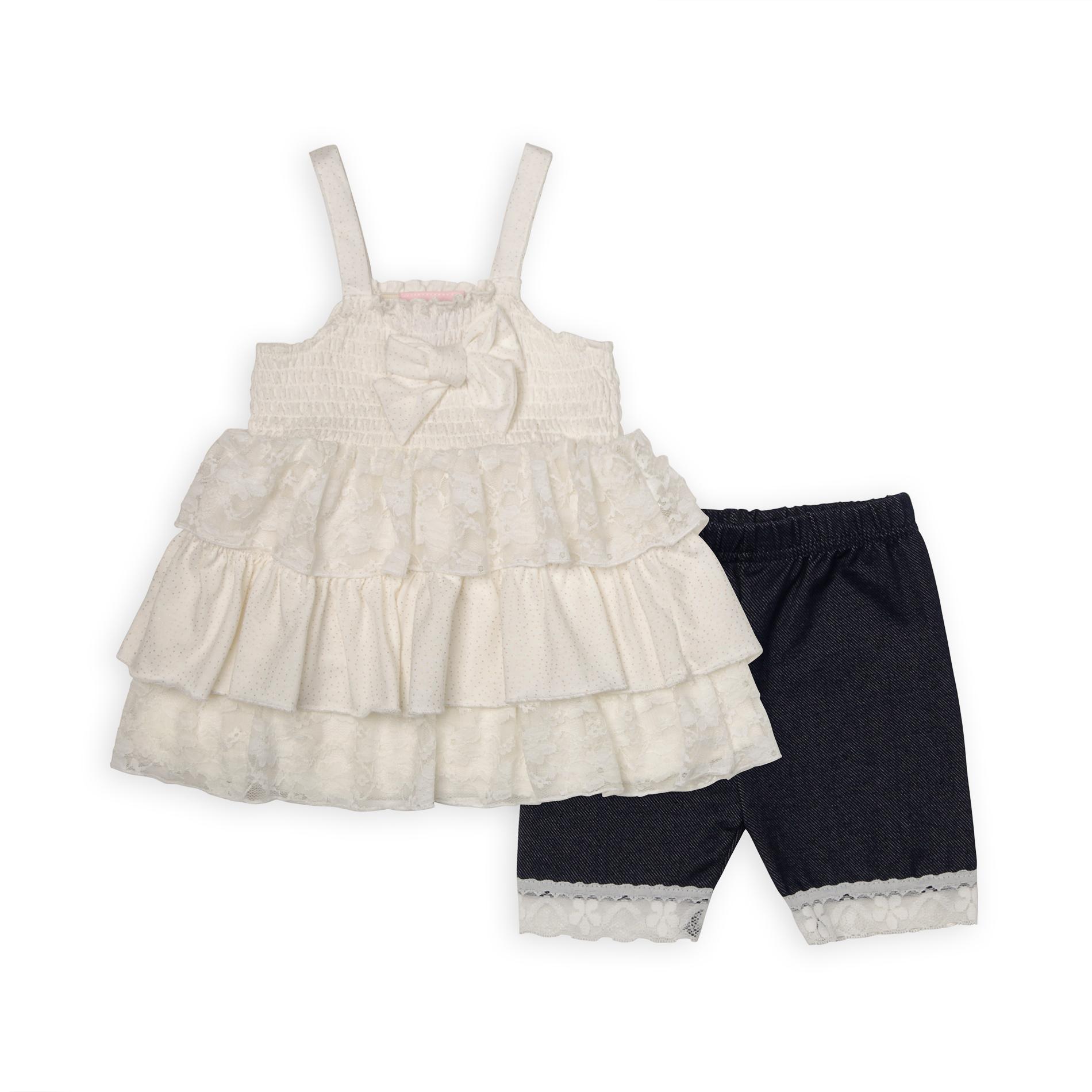 Little Lass Infant & Toddler Girl's Tiered Lace Tank Top & Skimmer