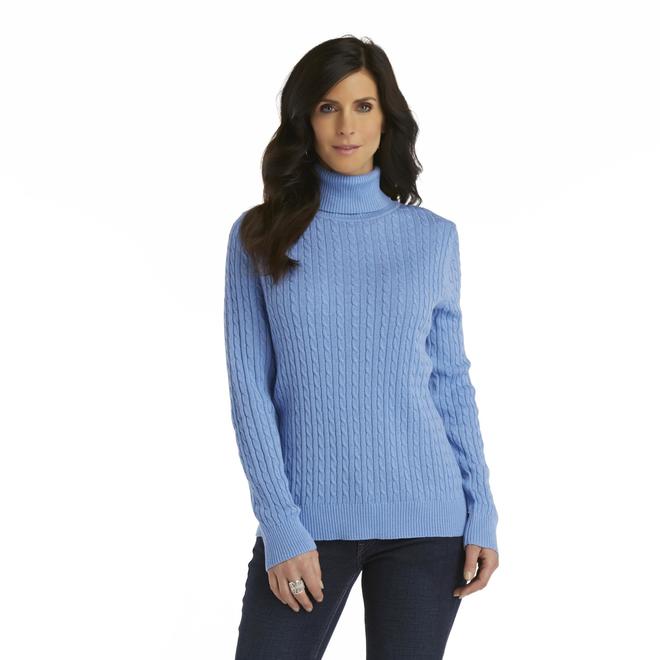 Laura Scott Women's Turtleneck Sweater - Cable Knit