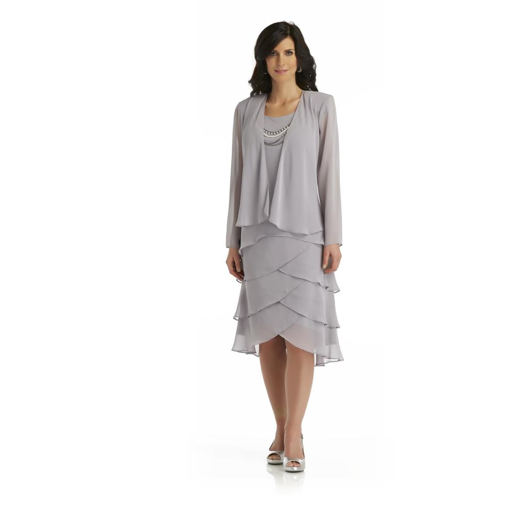 Sally Lou Fashions Women's Sleeveless Dress & Open-Front Jacket