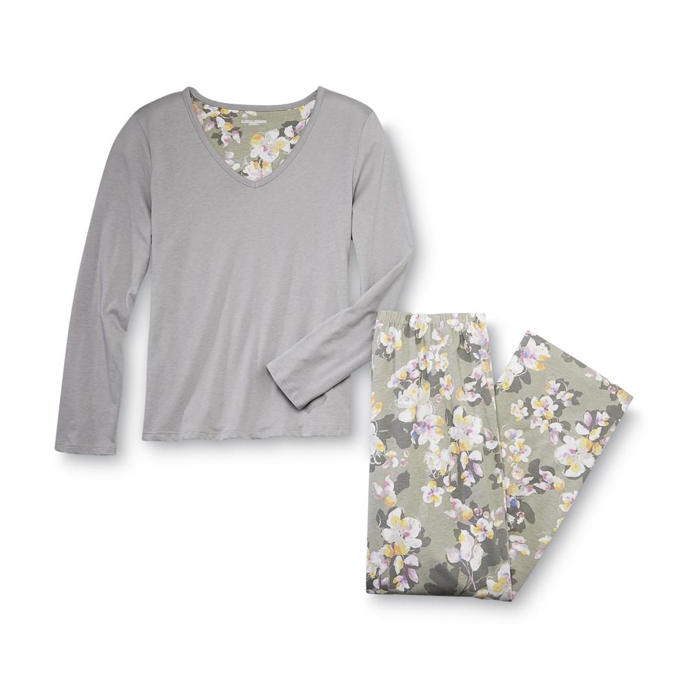 Laura Scott Women's Pajama Shirt & Pants - Floral Print