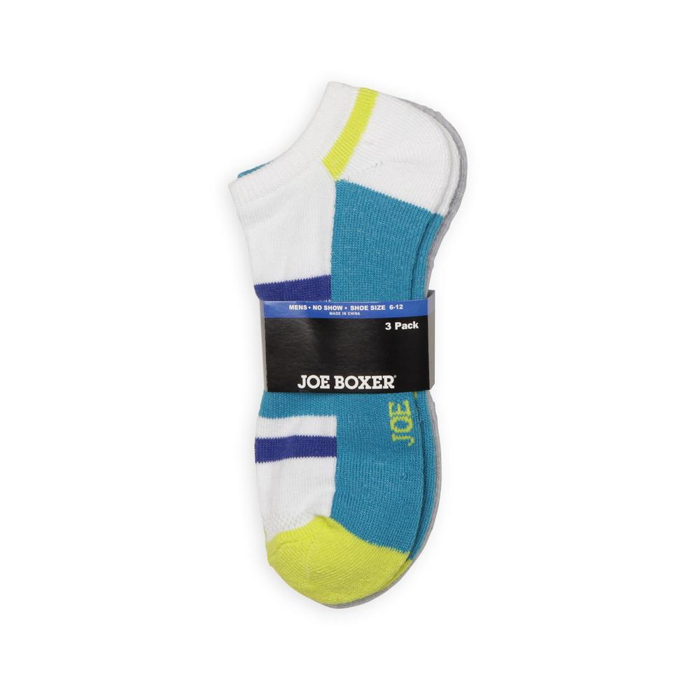 Joe Boxer Men's 3-Pairs No-Show Socks - Mixed Patterns