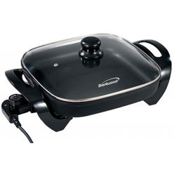 Brentwood 12" Electric Skillet with Glass Lid - Black