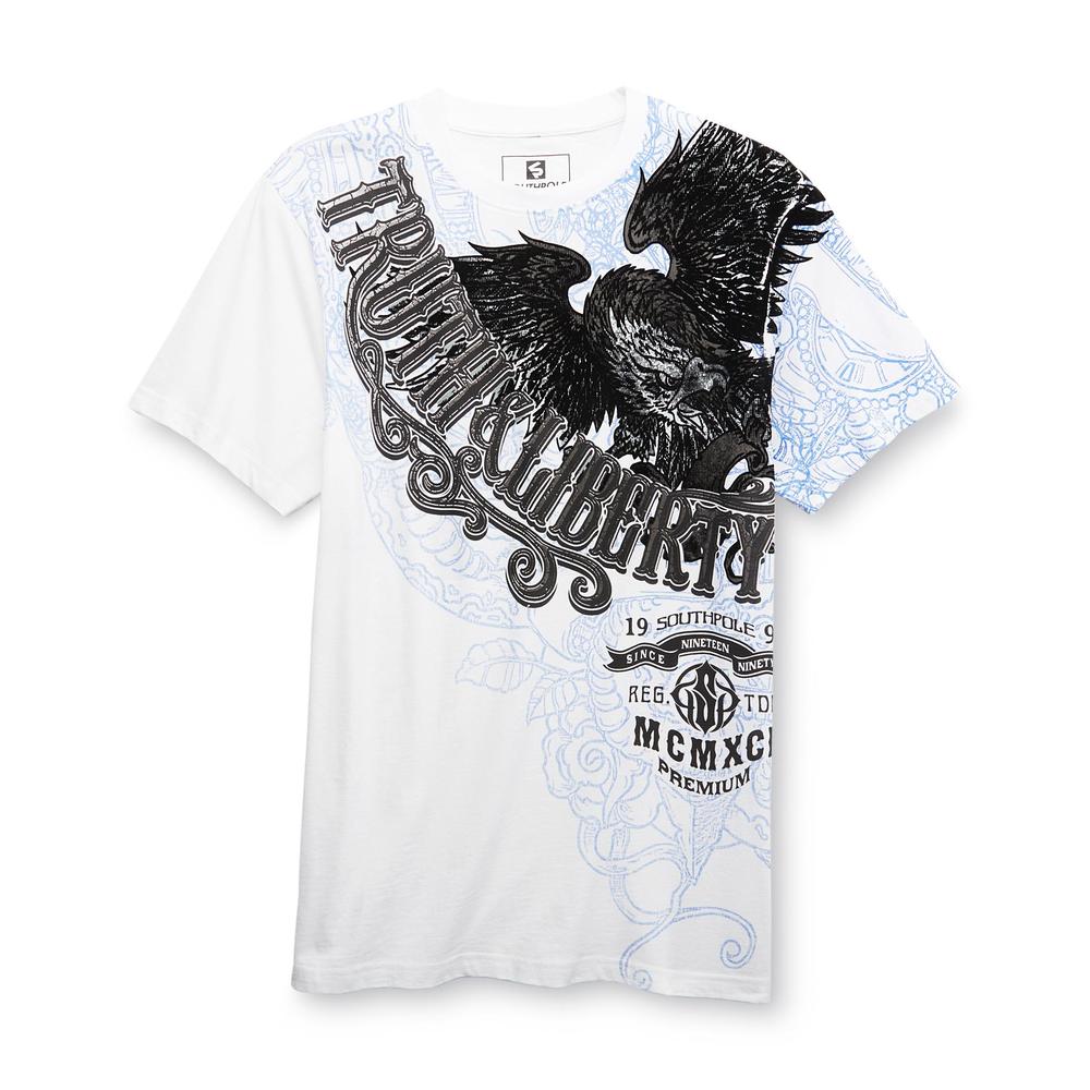 Southpole Young Men's Graphic T-Shirt - Flocked Eagle