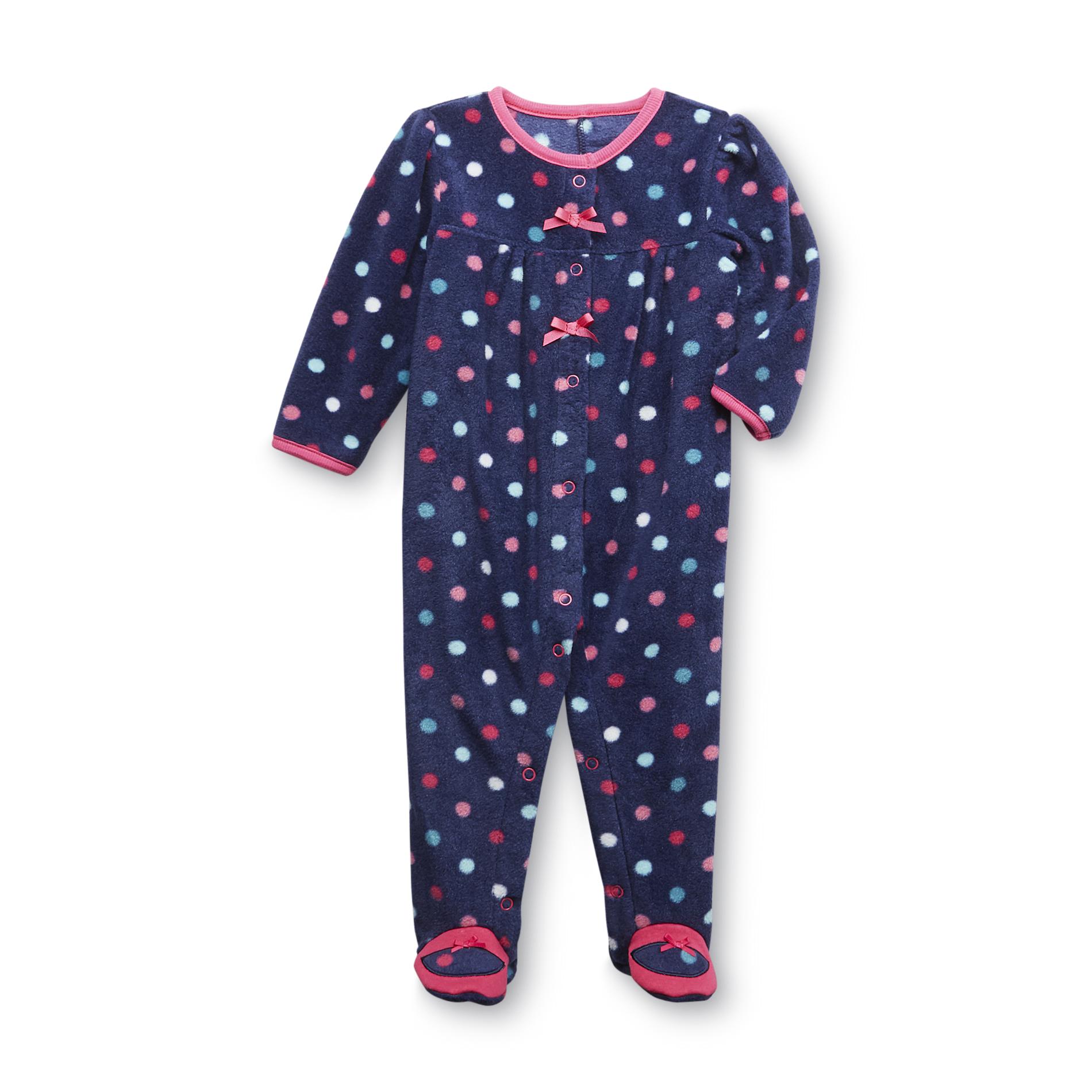 Little Wonders Newborn Girl's Footed Pajamas - Dots