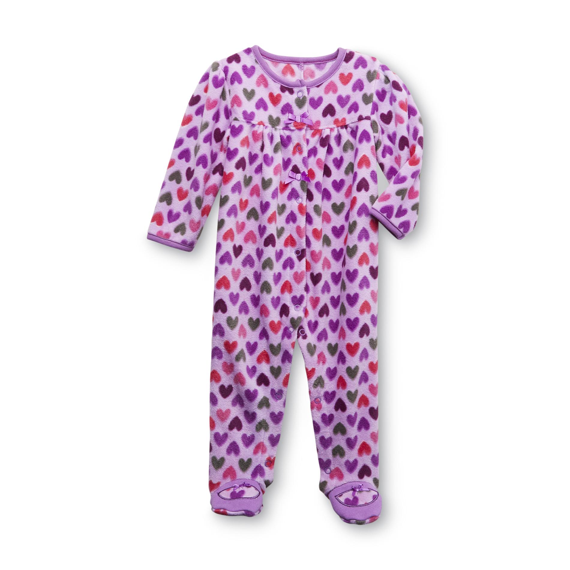 Little Wonders Newborn Girl's Footed Pajamas - Hearts