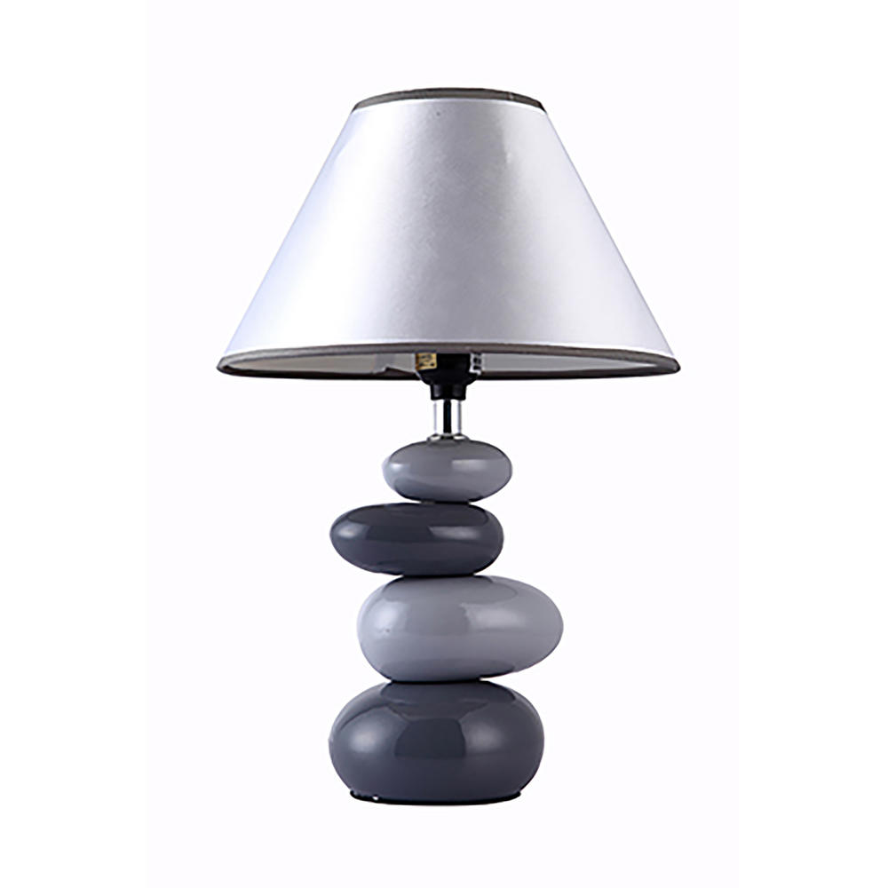 Simple Designs Gray Ceramic Stone Table Lamp