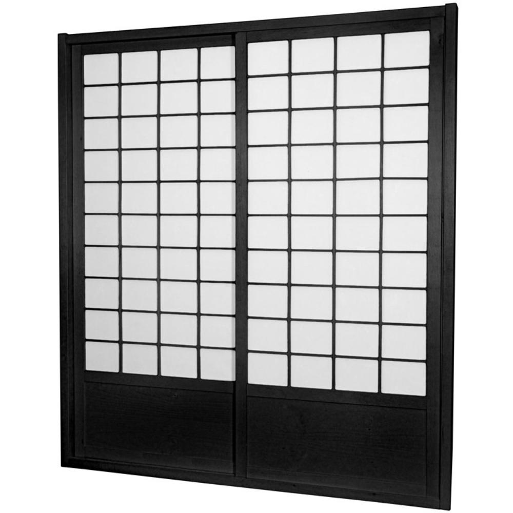 Oriental Furniture 7 ft. Tall Zen Shoji Sliding Door Kit - Black