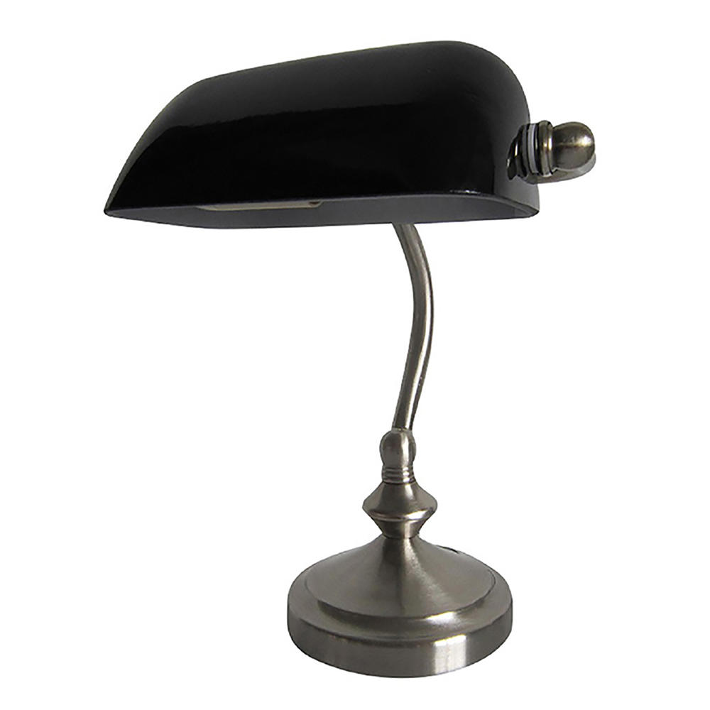 Simple Designs Traditional Mini Banker's Lamp with Glass Shade