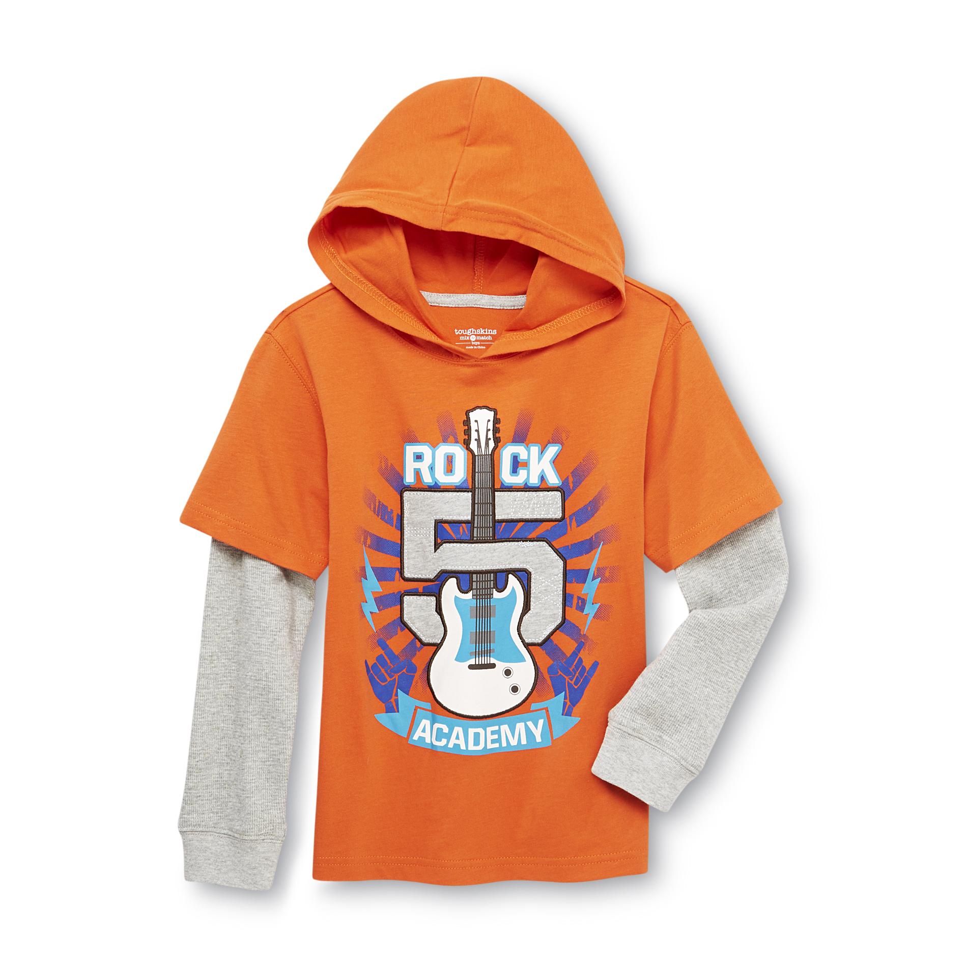 Toughskins Boy's Hooded Graphic T-Shirt - Rock Academy