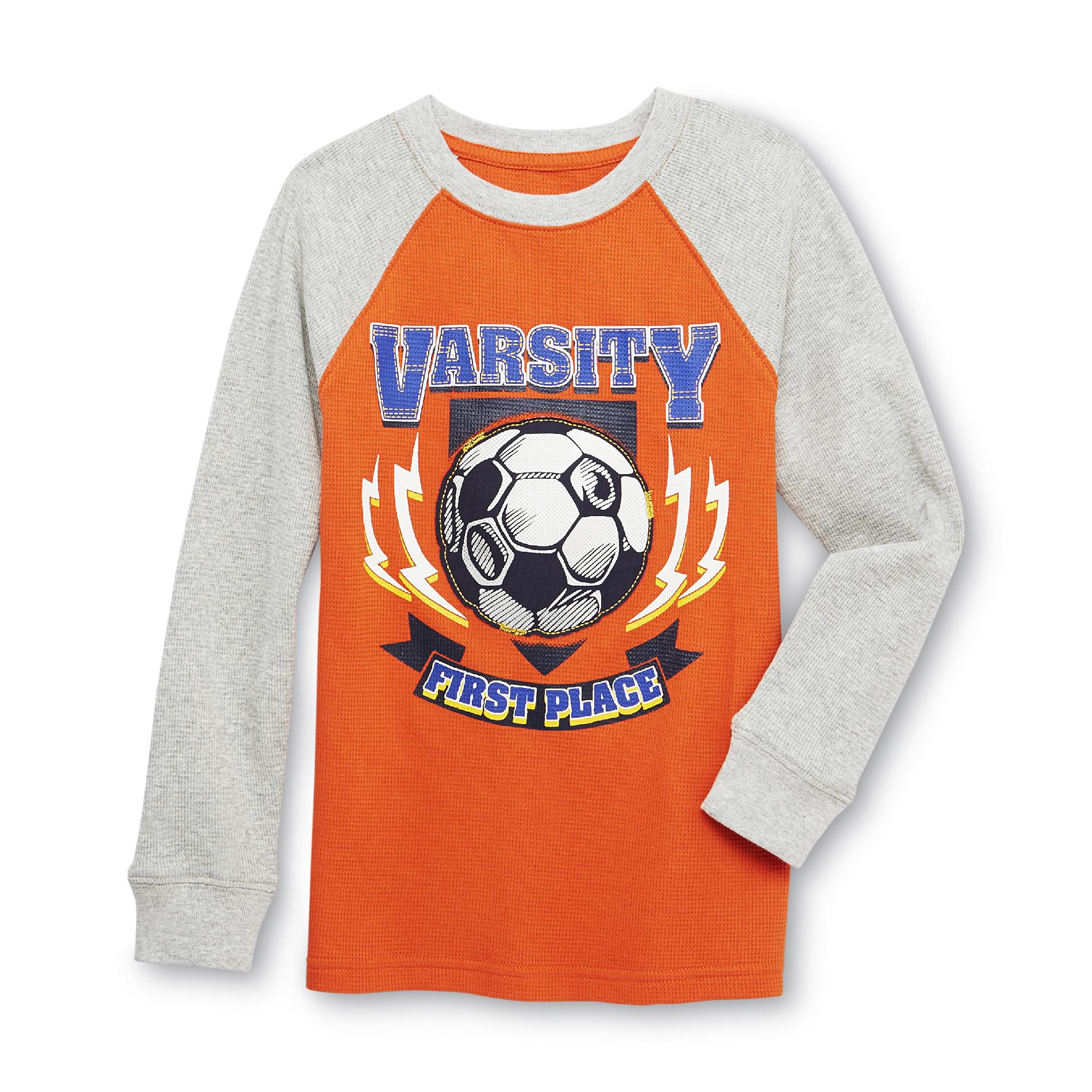 Toughskins Boy's Thermal Graphic T-Shirt - Varsity Soccer