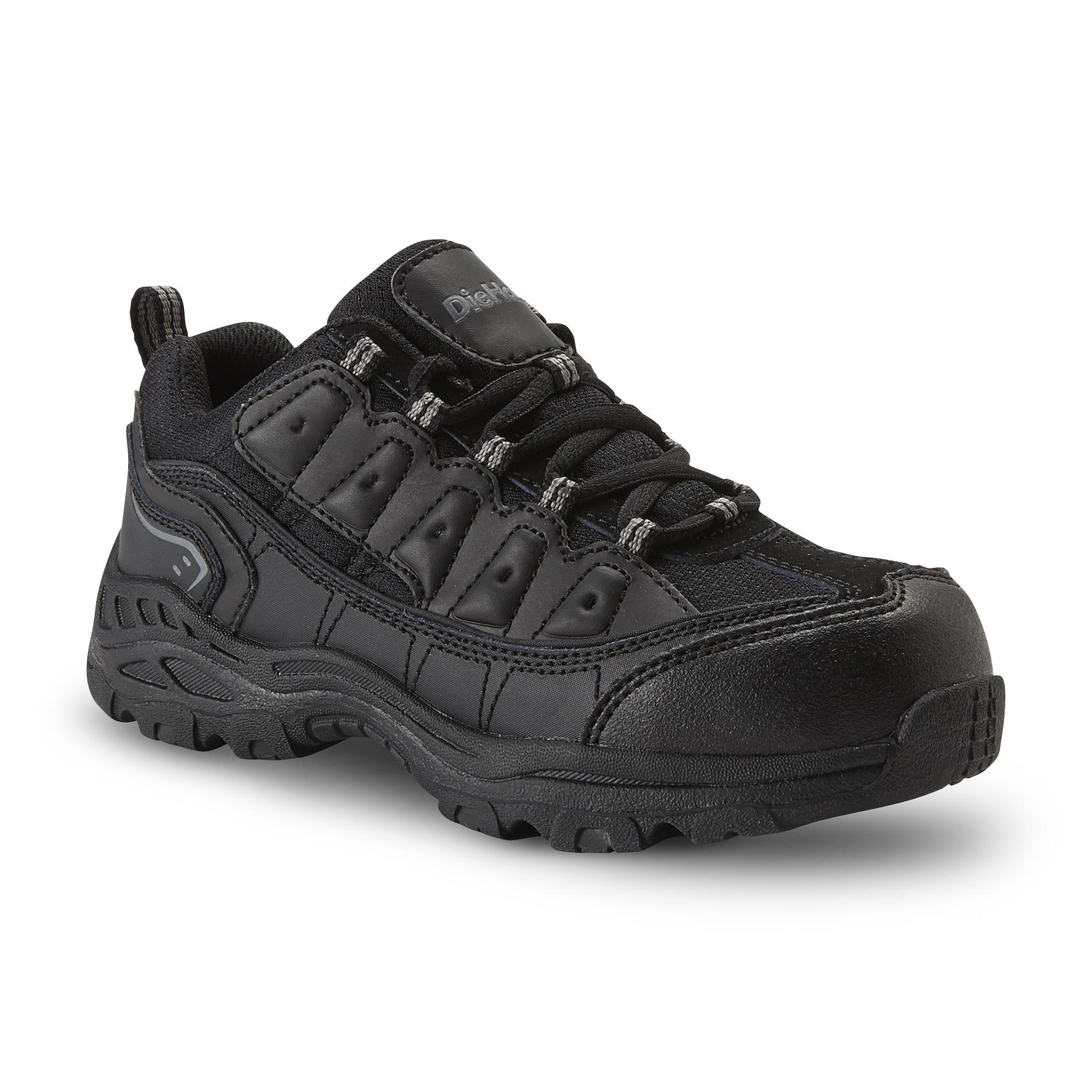 Kendra Steel Toe Leather Work Shoe - Black