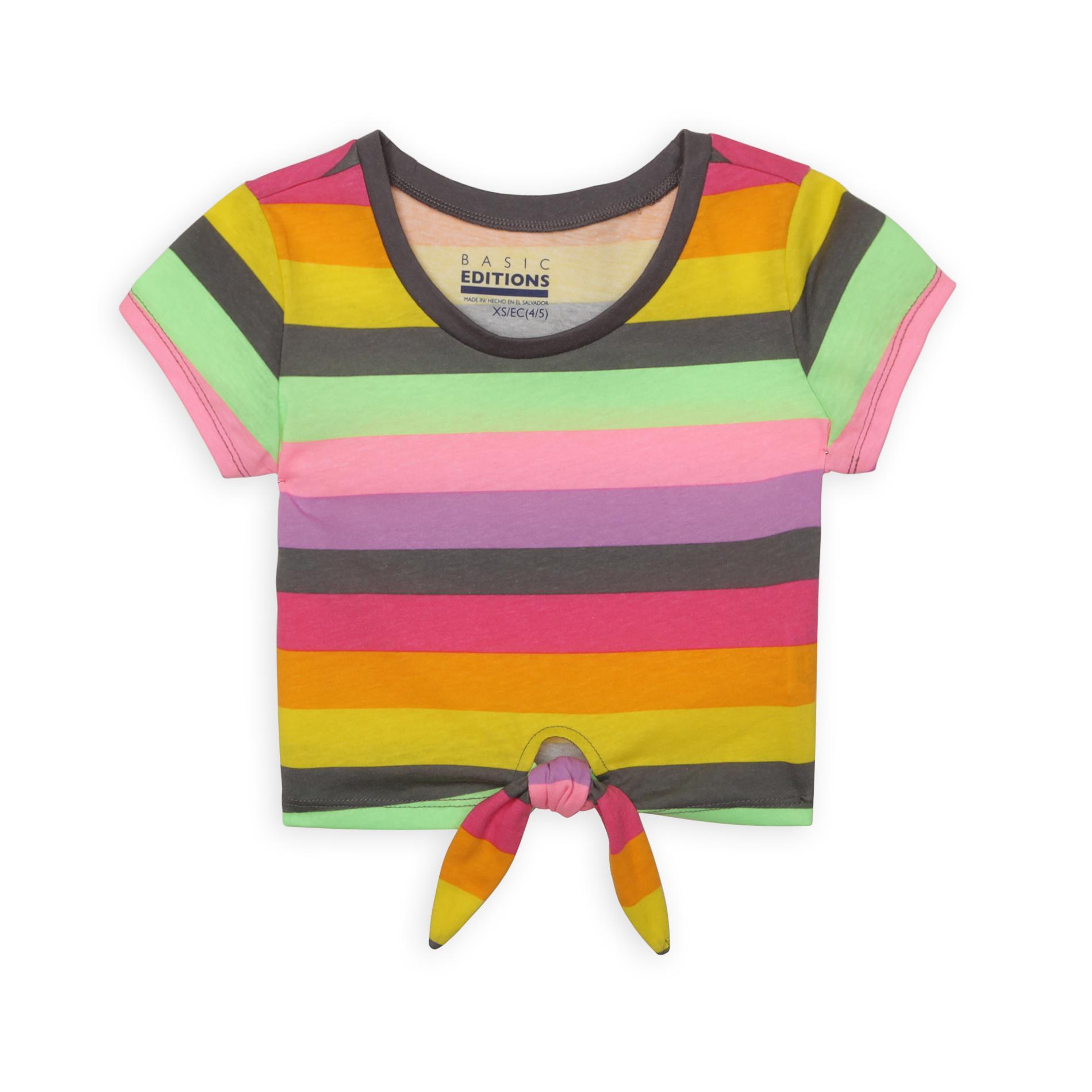 Girl's Front-Tie T-Shirt - Striped