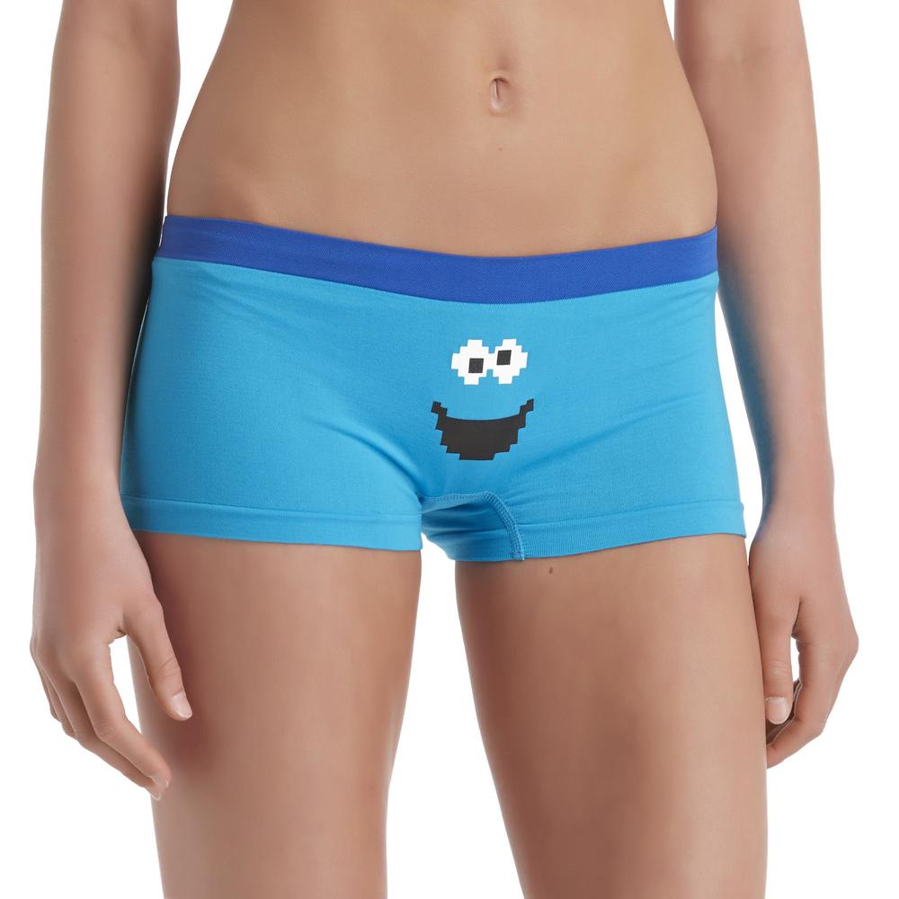 Sesame Street Women's Boy Short Panties - Cookie Monster
