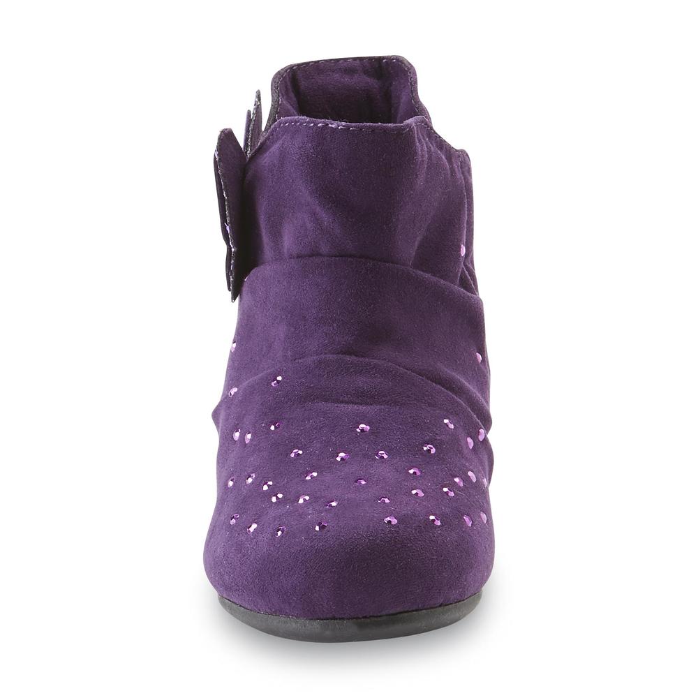 Piper Toddler Girl's Aria Purple Bootie with butterfly
