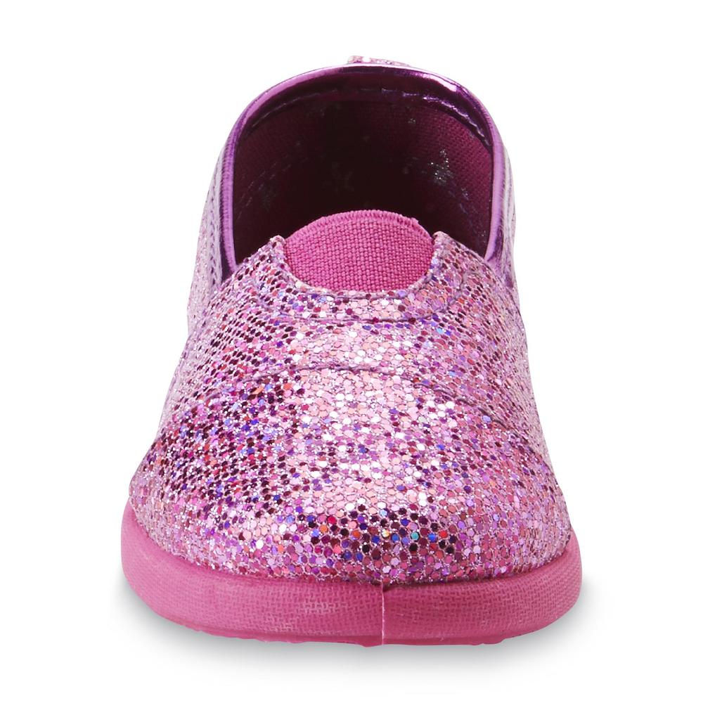 Joe Boxer Toddler Girl's Brooklyn Pink Glittered Canvas Shoe