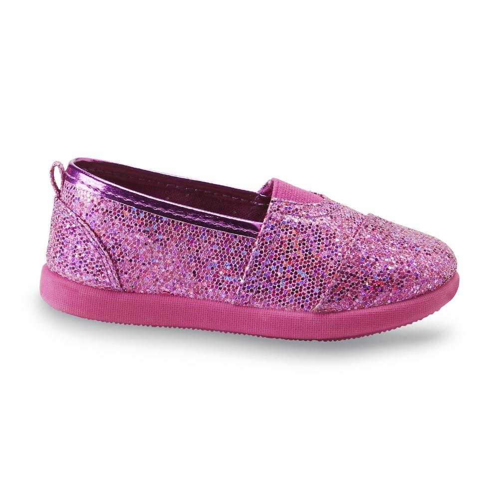 Joe Boxer Toddler Girl's Brooklyn Pink Glittered Canvas Shoe
