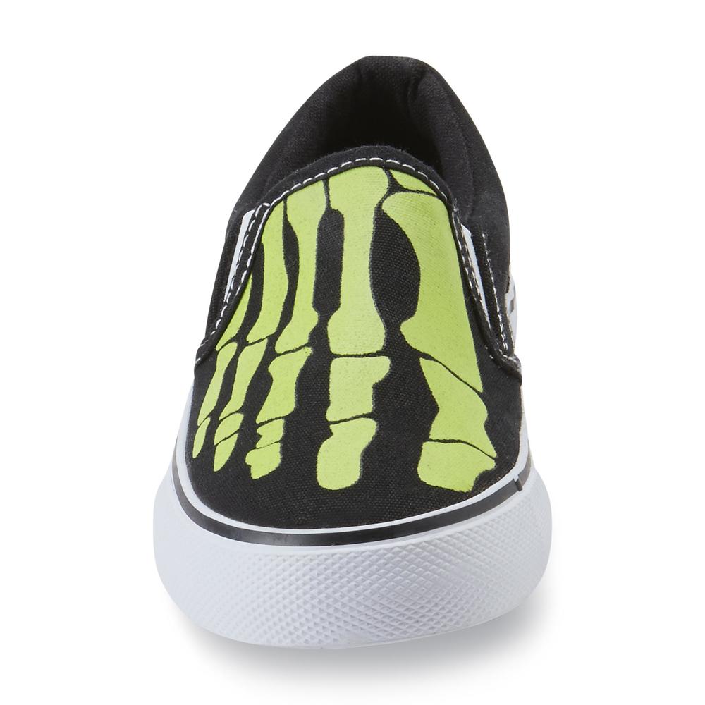 Joe Boxer Boy's Casual Remix - Black/Lime Footprint Canvas Shoe