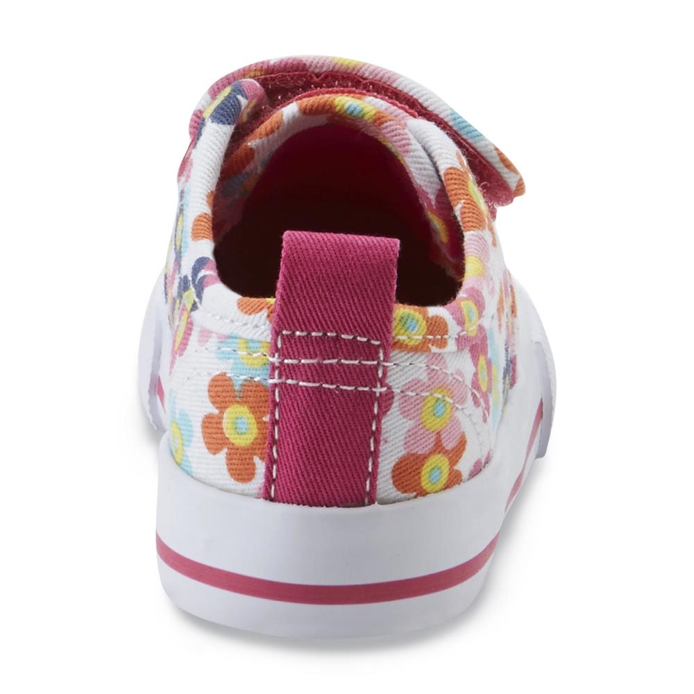 Joe Boxer Baby Girl's Remix White/Multicolor Flower Slip-On Sneaker